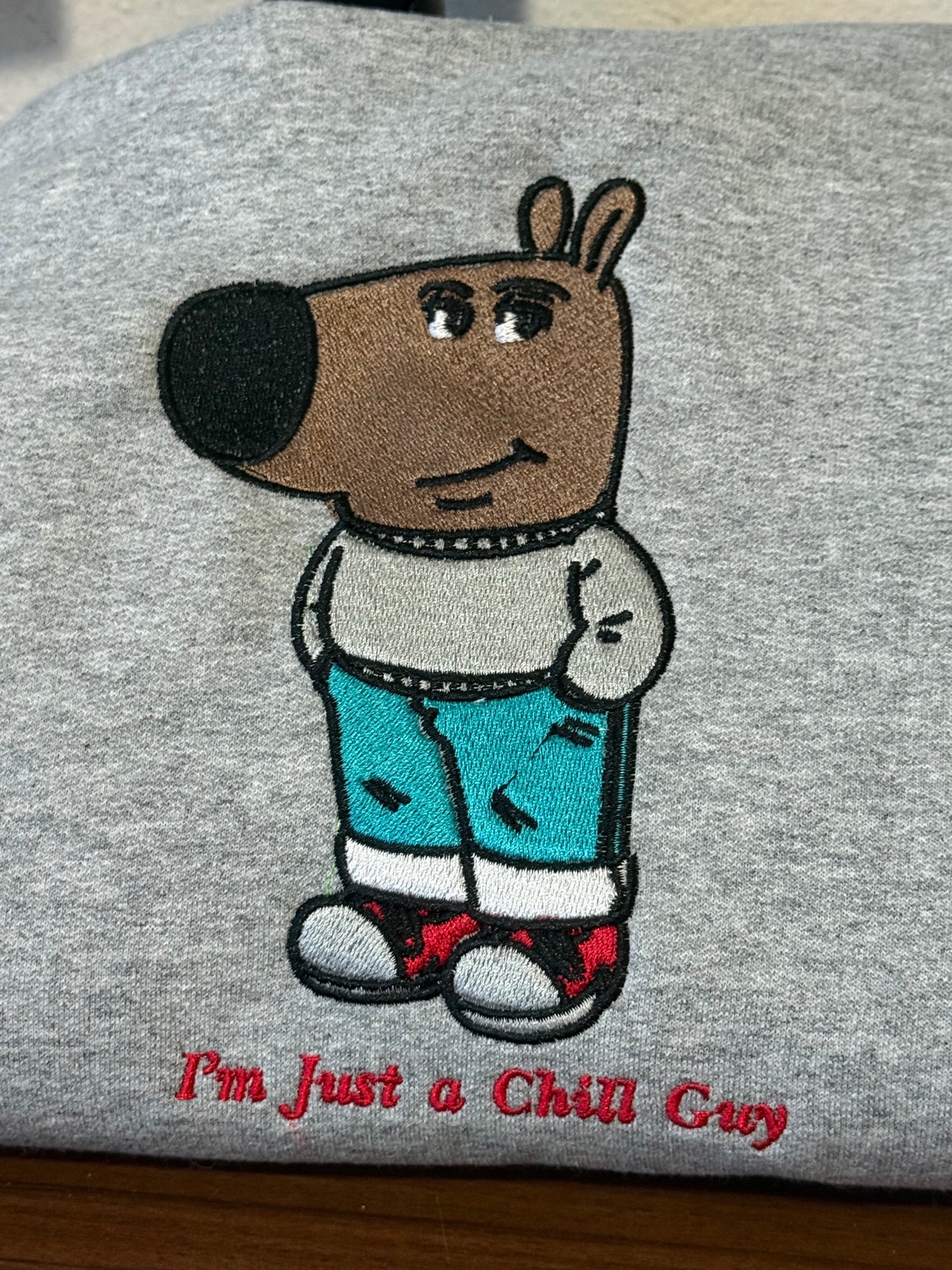 Chill Guy Meme Embroidered Hoodie | Traversing Levels