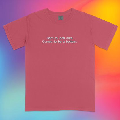 Born to Be Cute Funny Embroidered Bottom T-Shirt | Traversing Levels