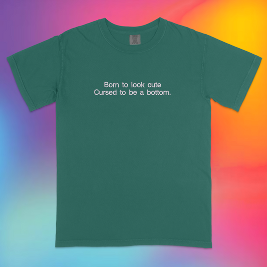 Born to Be Cute Embroidered Bottom T-Shirt | Traversing Levels