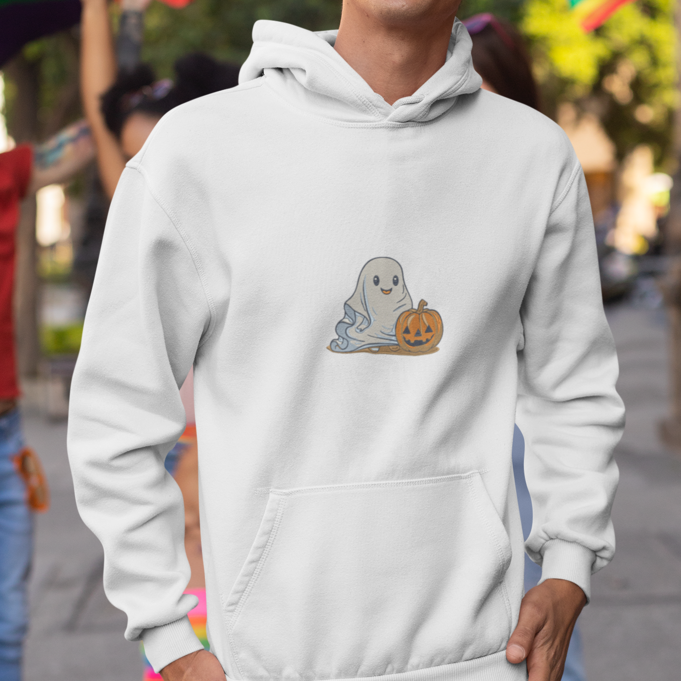 Spooky Ghost Embroidered Hoodie | Traversing Levels