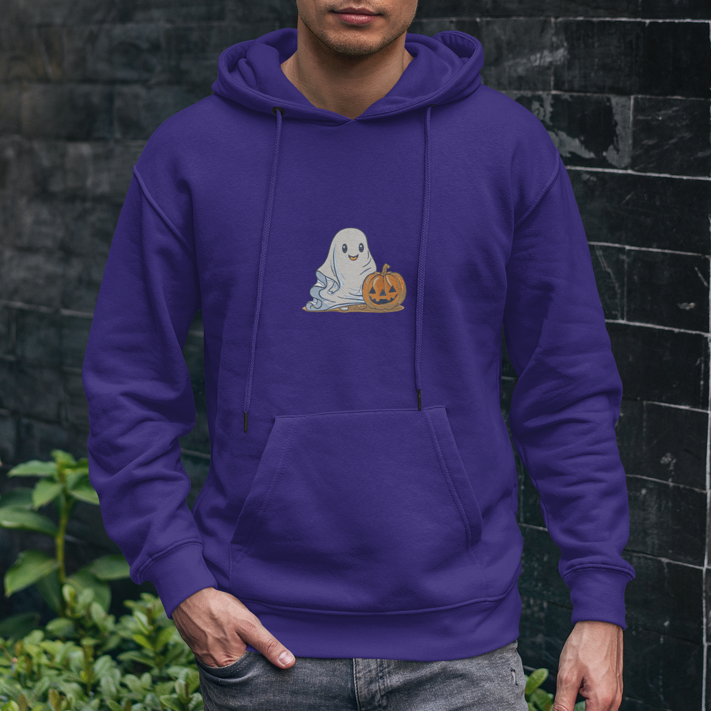 Spooky Ghost Embroidered Hoodie | Traversing Levels