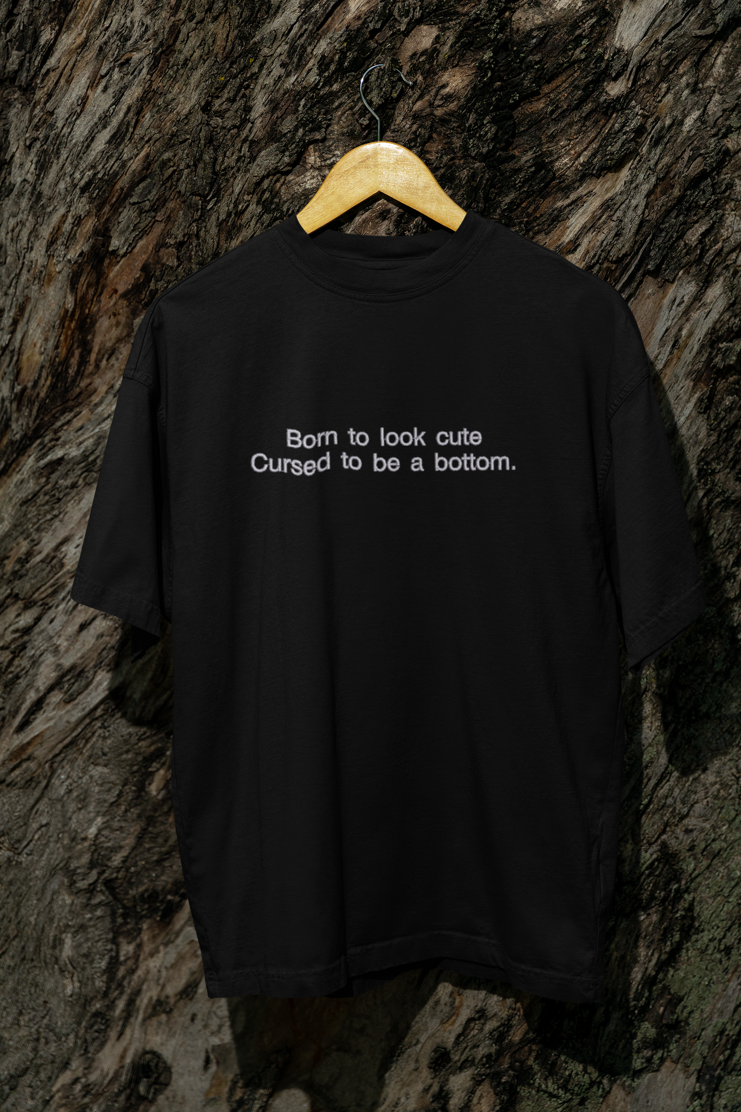 Born to Be Cute Funny Embroidered Bottom T-Shirt | Traversing Levels